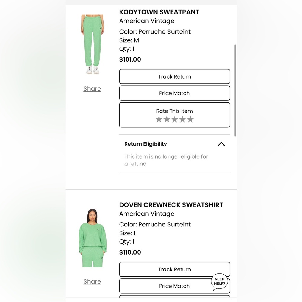 Green Sweatshirt and Sweatpants Set - Picture 5 of 5